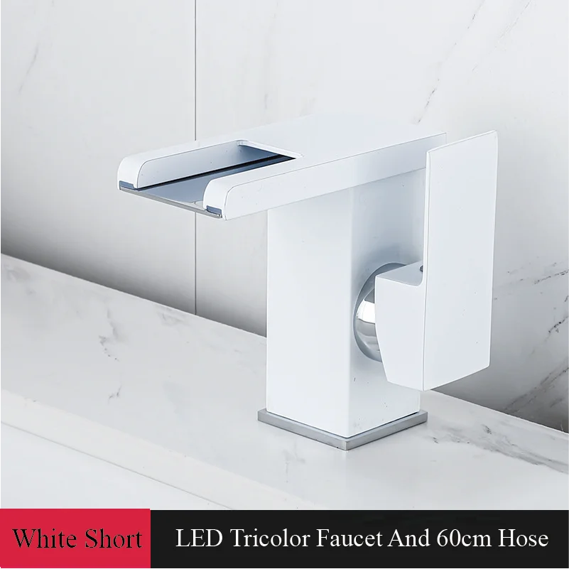 Bathroom Faucet Waterfall Wide Spout Deck Mount