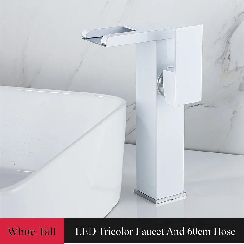 Bathroom Faucet Waterfall Wide Spout Deck Mount