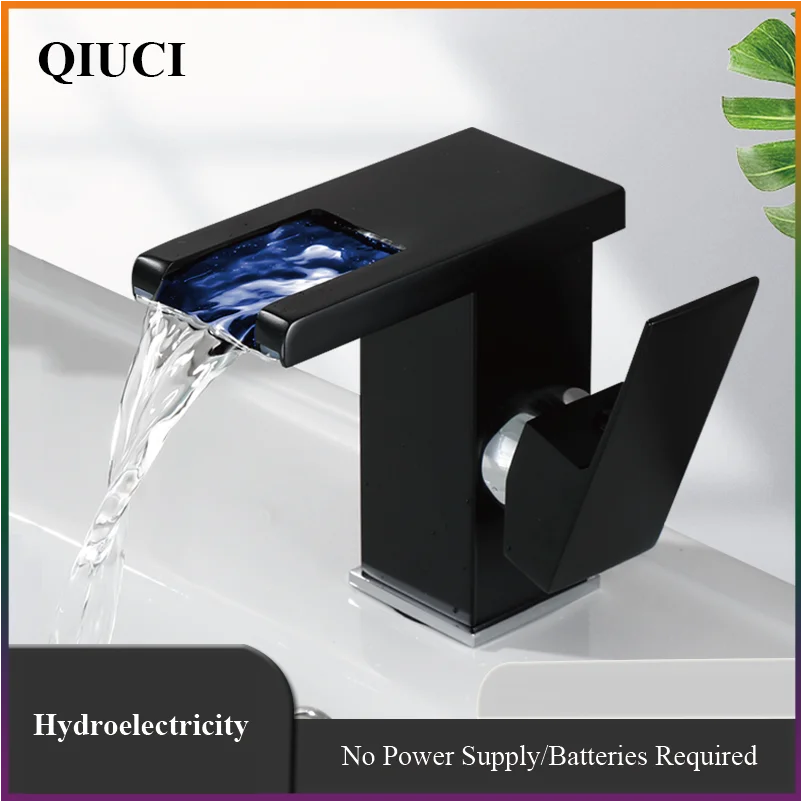 Bathroom Faucet Waterfall Wide Spout Deck Mount