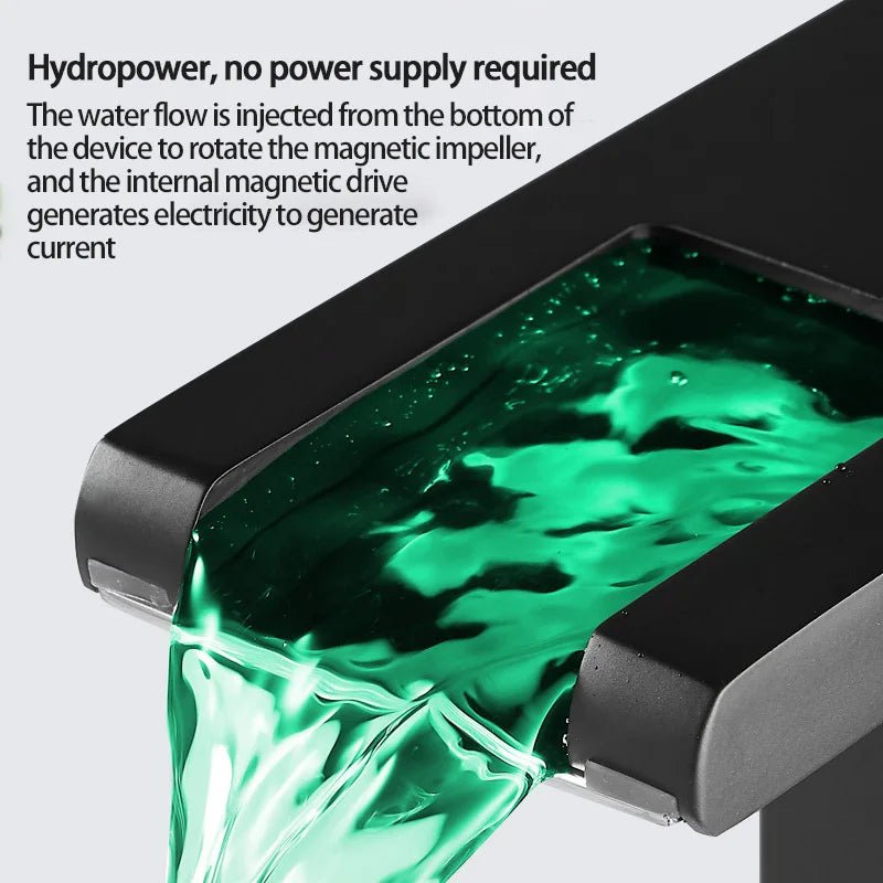 Bathroom Faucet Waterfall Wide Spout Deck Mount
