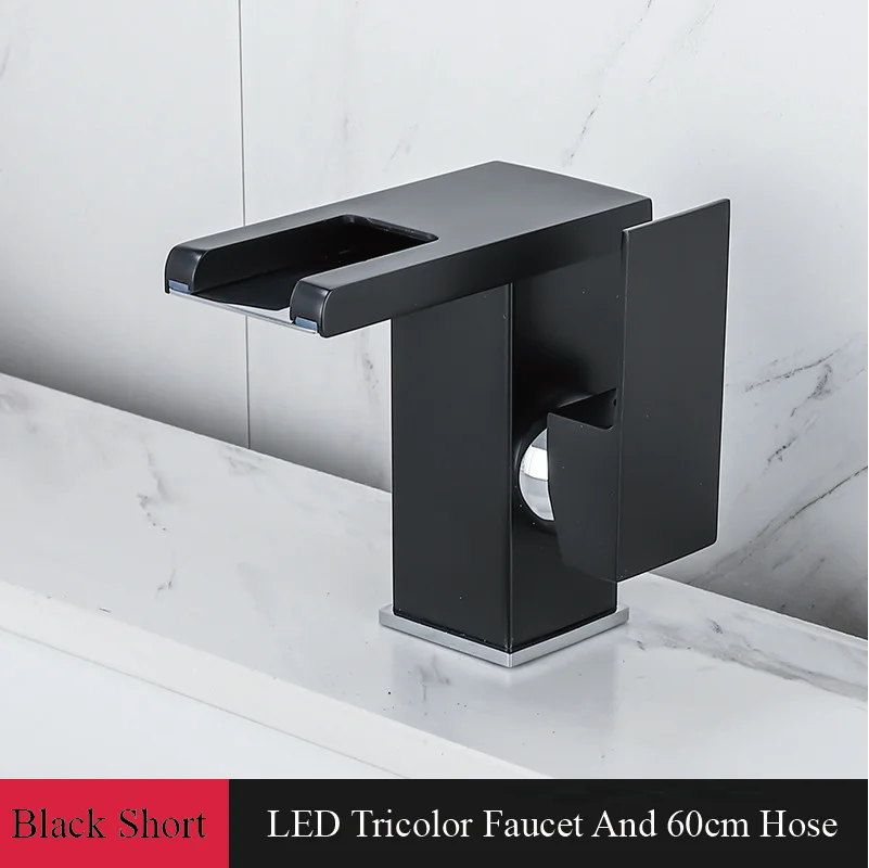 Bathroom Faucet Waterfall Wide Spout Deck Mount