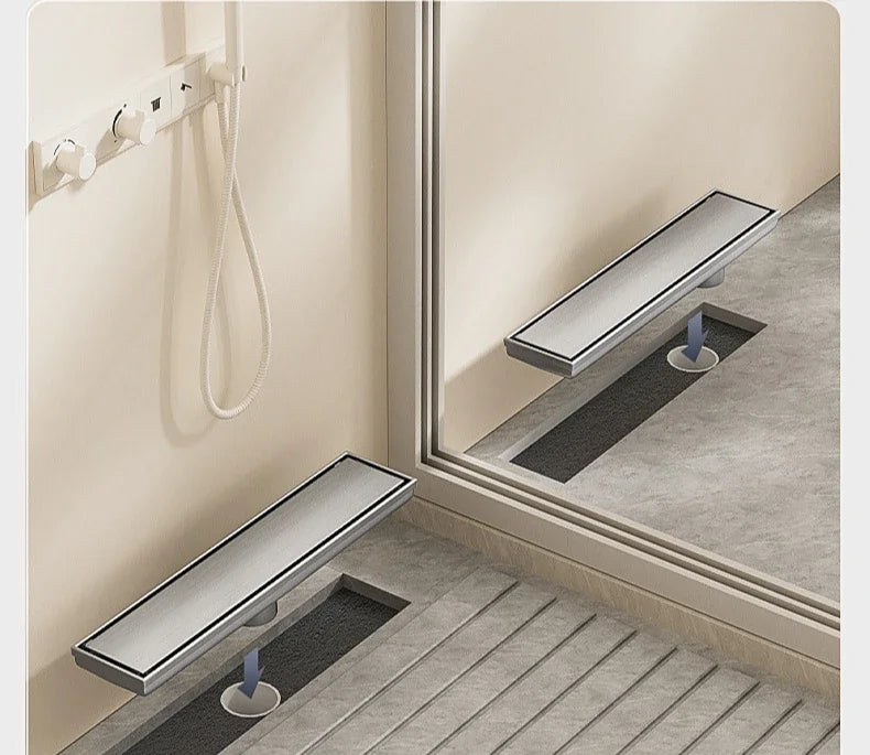 Bathroom Floor Drain Brushed 304 Stainless Steel Odor-Blocking Trap