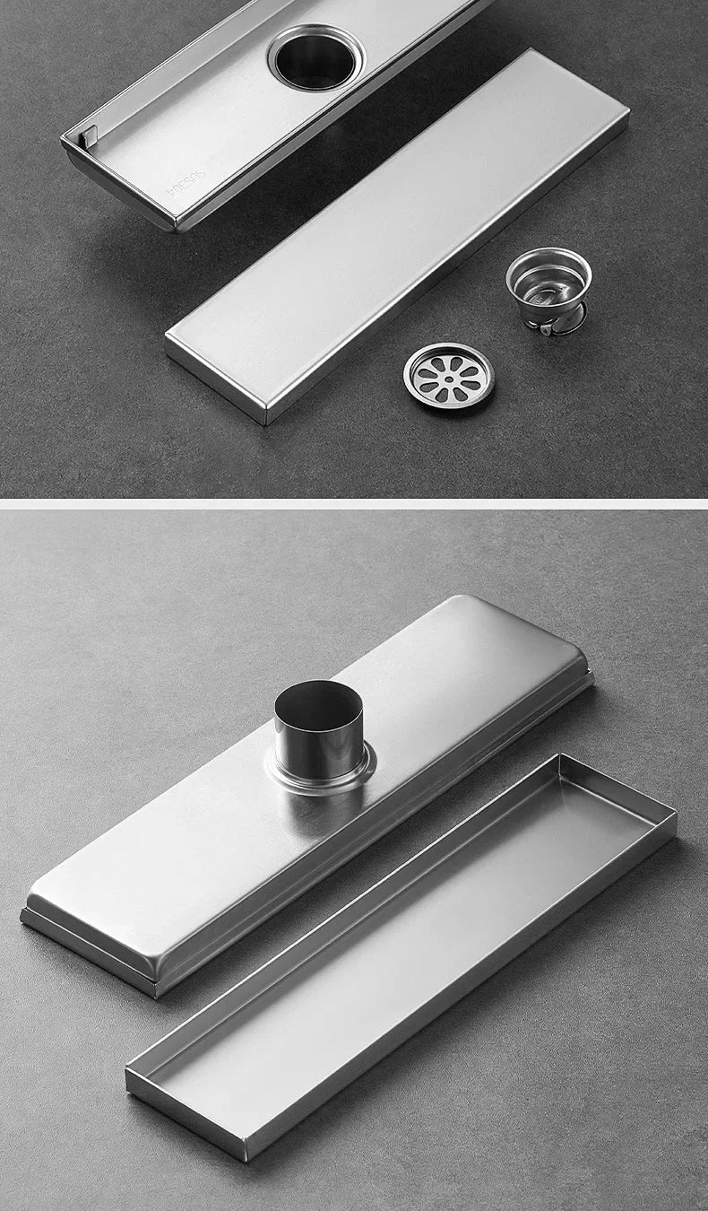 Bathroom Floor Drain Brushed 304 Stainless Steel Odor-Blocking Trap