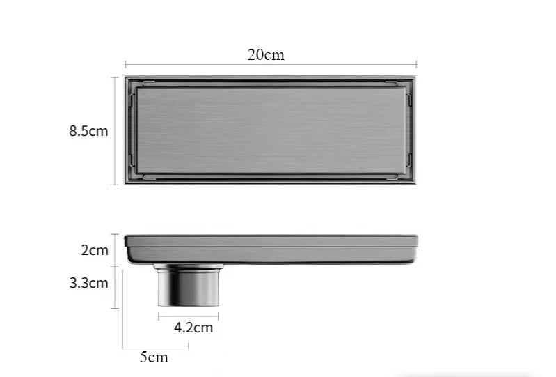 Bathroom Floor Drain Brushed 304 Stainless Steel Odor-Blocking Trap