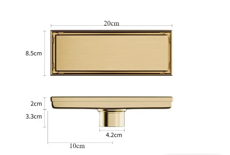 Bathroom Floor Drain Brushed 304 Stainless Steel Odor-Blocking Trap