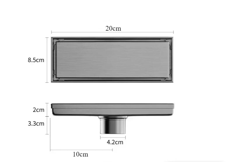 Bathroom Floor Drain Brushed 304 Stainless Steel Odor-Blocking Trap