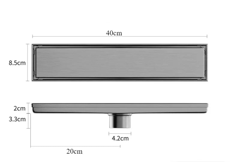Bathroom Floor Drain Brushed 304 Stainless Steel Odor-Blocking Trap