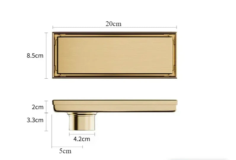 Bathroom Floor Drain Brushed 304 Stainless Steel Odor-Blocking Trap