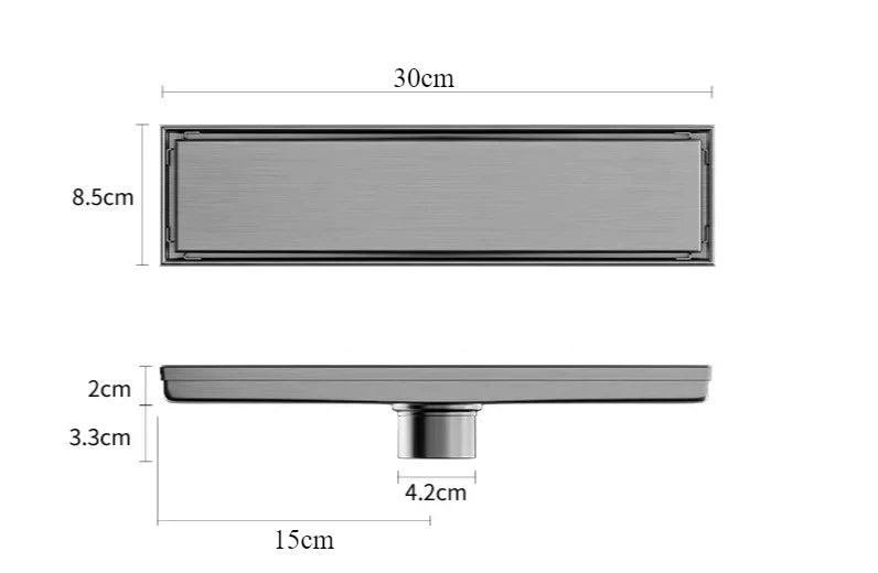 Bathroom Floor Drain Brushed 304 Stainless Steel Odor-Blocking Trap