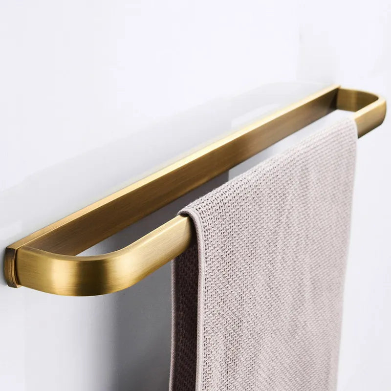 Bathroom Hardware Set Brushed Antique Brass Solid Copper-Based Metal