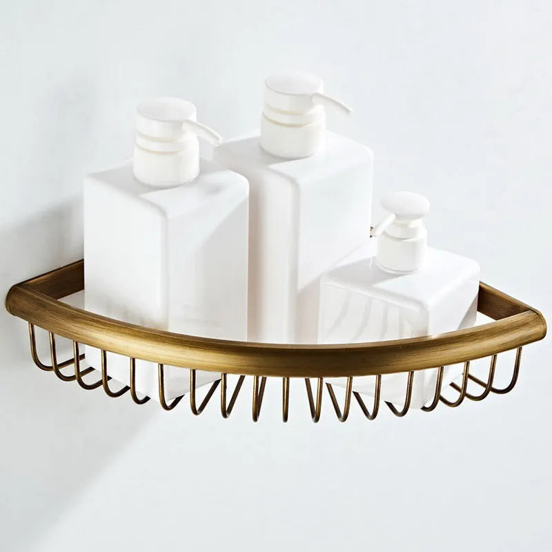 Bathroom Hardware Set Brushed Antique Brass Solid Copper-Based Metal