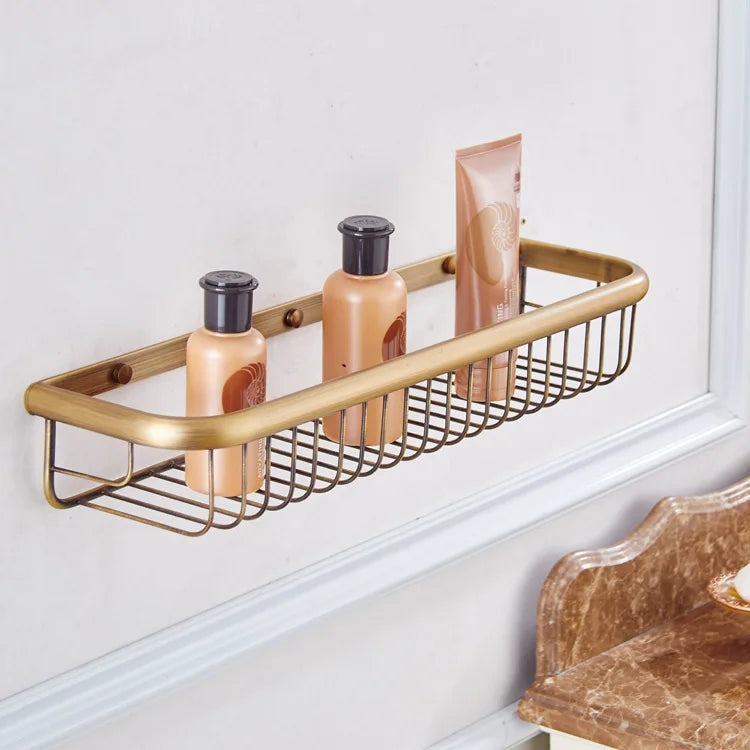 Bathroom Hardware Set Brushed Antique Brass Solid Copper-Based Metal