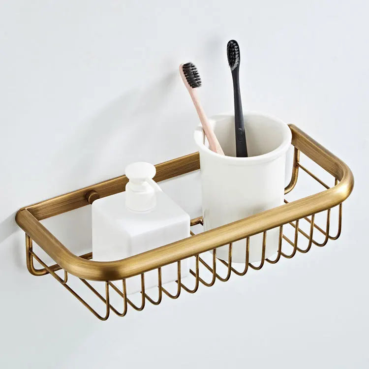 Bathroom Hardware Set Brushed Antique Brass Solid Copper-Based Metal