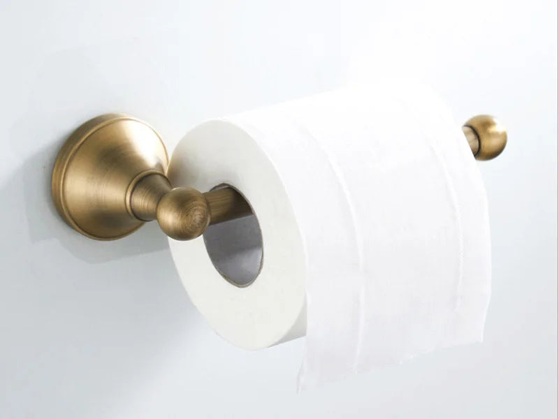 Bathroom Hardware Set Brushed Antique Brass Wall-Mounted 3-Piece