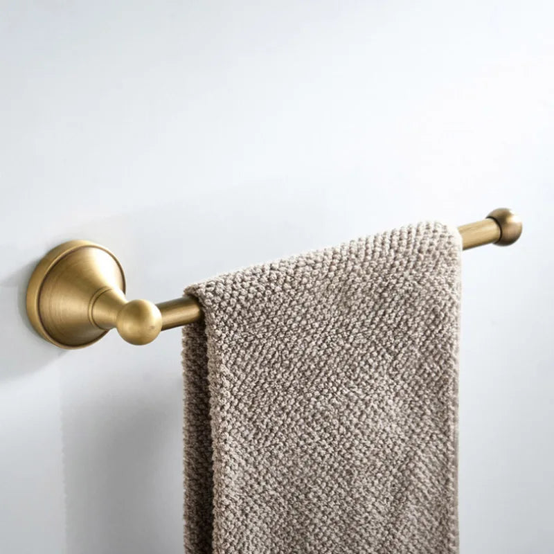 Bathroom Hardware Set Brushed Antique Brass Wall-Mounted 3-Piece