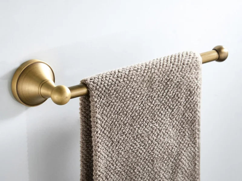 Bathroom Hardware Set Brushed Antique Brass Wall-Mounted 3-Piece