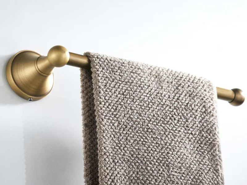 Bathroom Hardware Set Brushed Antique Brass Wall-Mounted 3-Piece