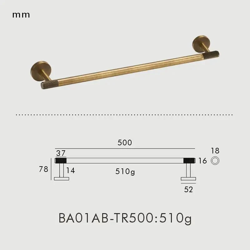 Bathroom Hardware Set Knurled Antique Bronze 3-Piece