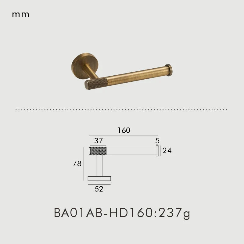 Bathroom Hardware Set Knurled Antique Bronze 3-Piece
