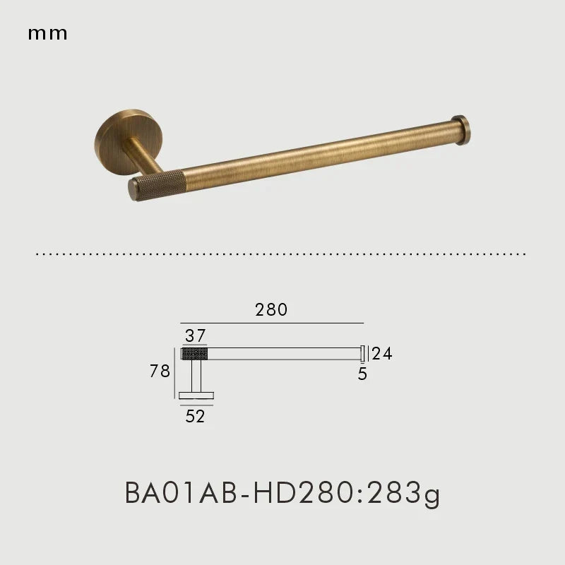 Bathroom Hardware Set Knurled Antique Bronze 3-Piece