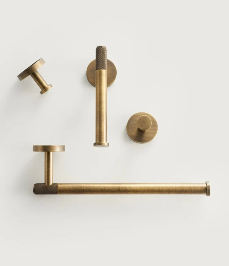 Bathroom Hardware Set Knurled Antique Bronze 3-Piece