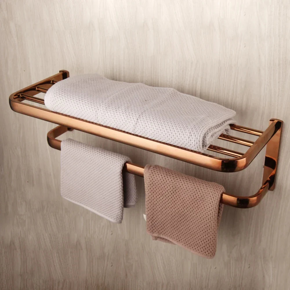 Bathroom Hardware Set Solid Brass Rose Gold Wall-Mounted