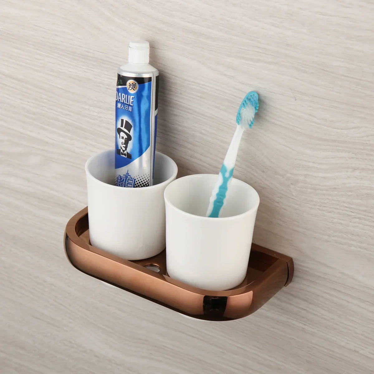 Bathroom Hardware Set Solid Brass Rose Gold Wall-Mounted