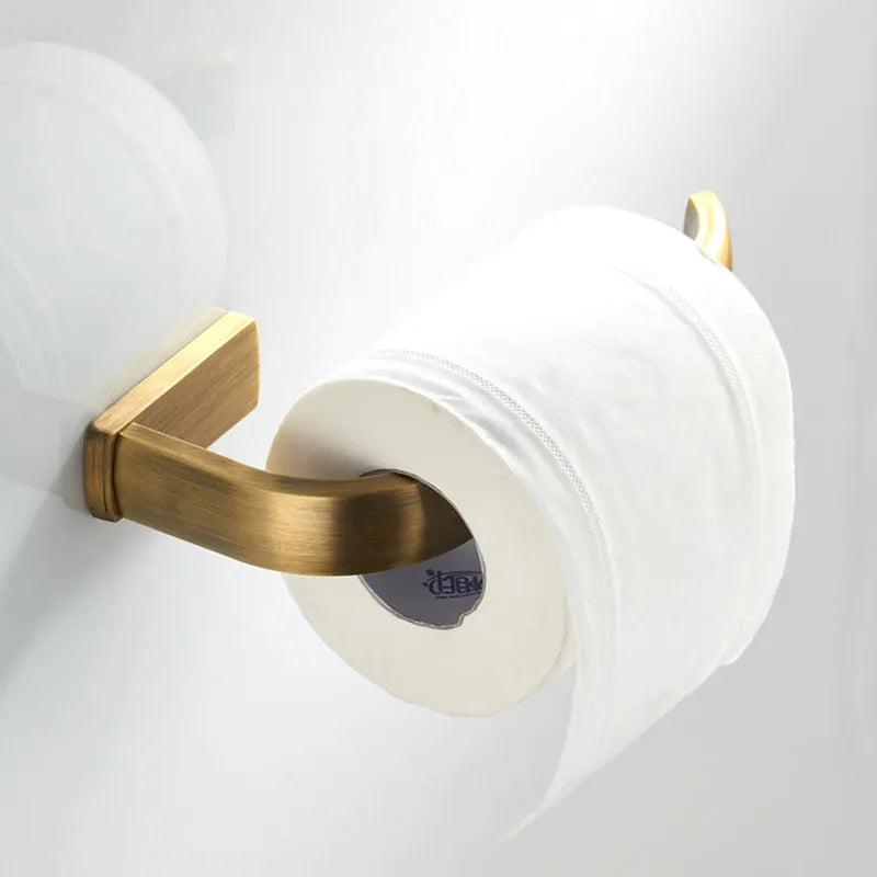 Bathroom Hardware Set Solid Metal Antique Brass 4-Piece