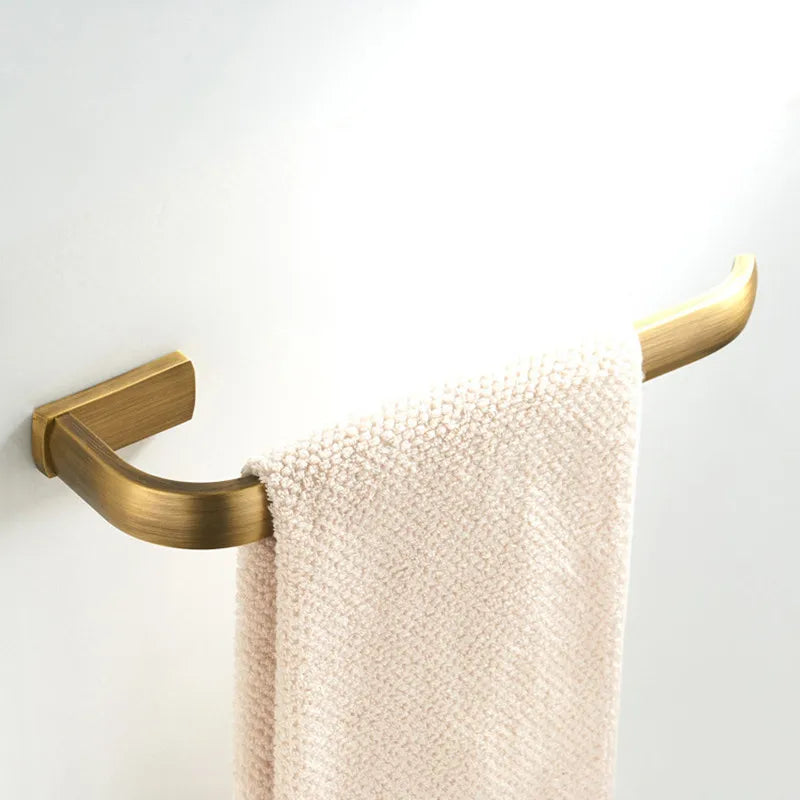 Bathroom Hardware Set Solid Metal Antique Brass 4-Piece