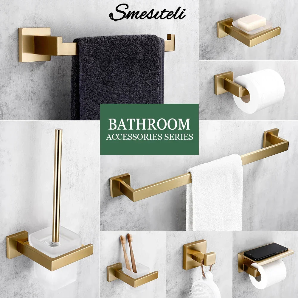Bathroom Hardware Set Stainless Steel Brushed Matte