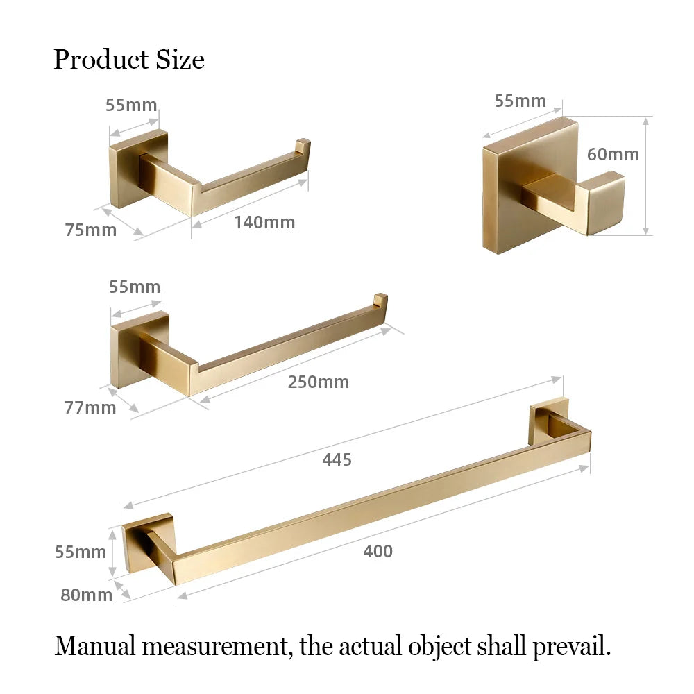 Bathroom Hardware Set Stainless Steel Brushed Matte