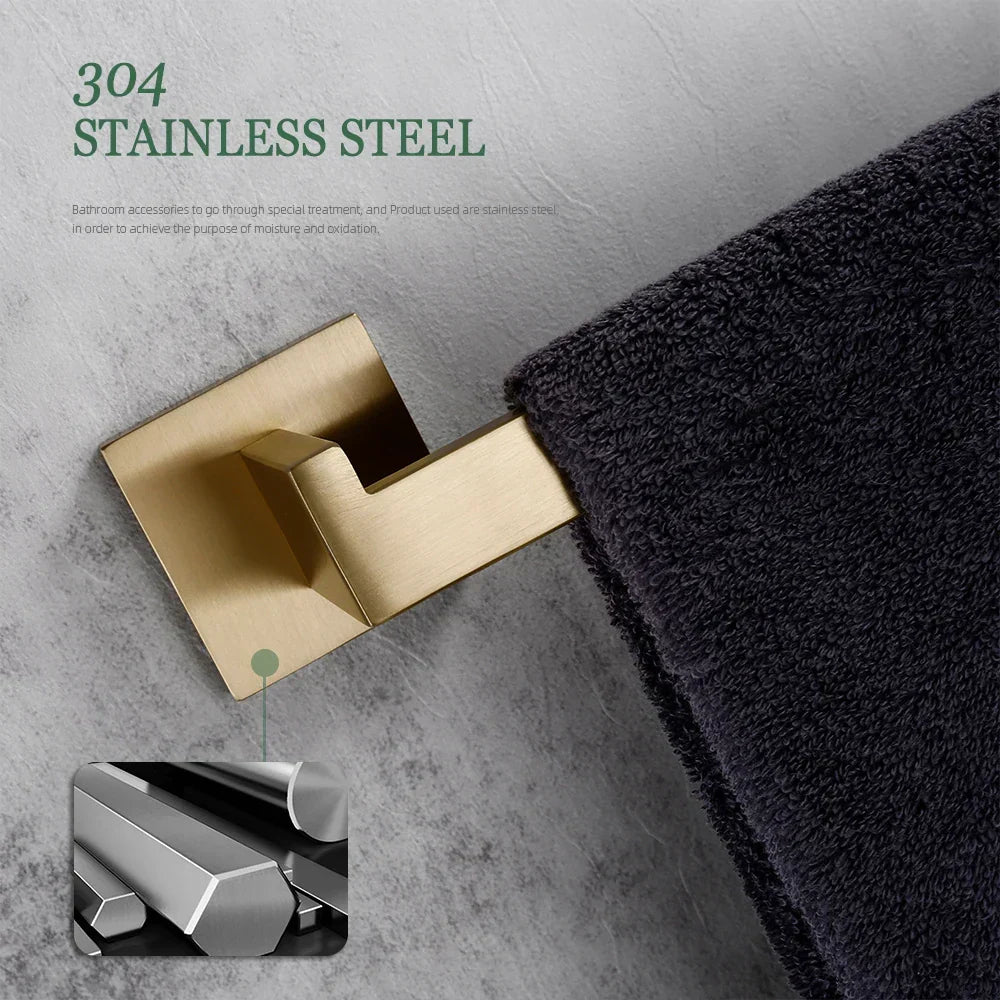 Bathroom Hardware Set Stainless Steel Brushed Matte