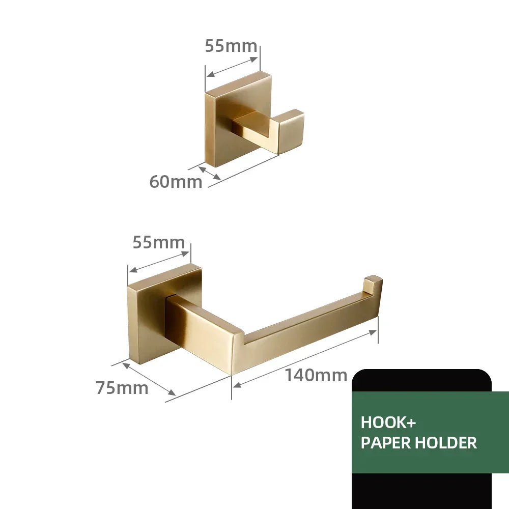 Bathroom Hardware Set Stainless Steel Brushed Matte