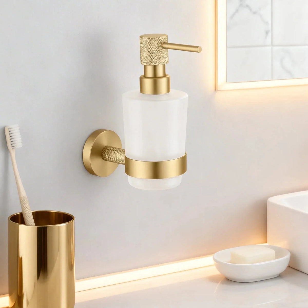 Bathroom Hardware Set Wall-Mount Stainless Steel & Copper