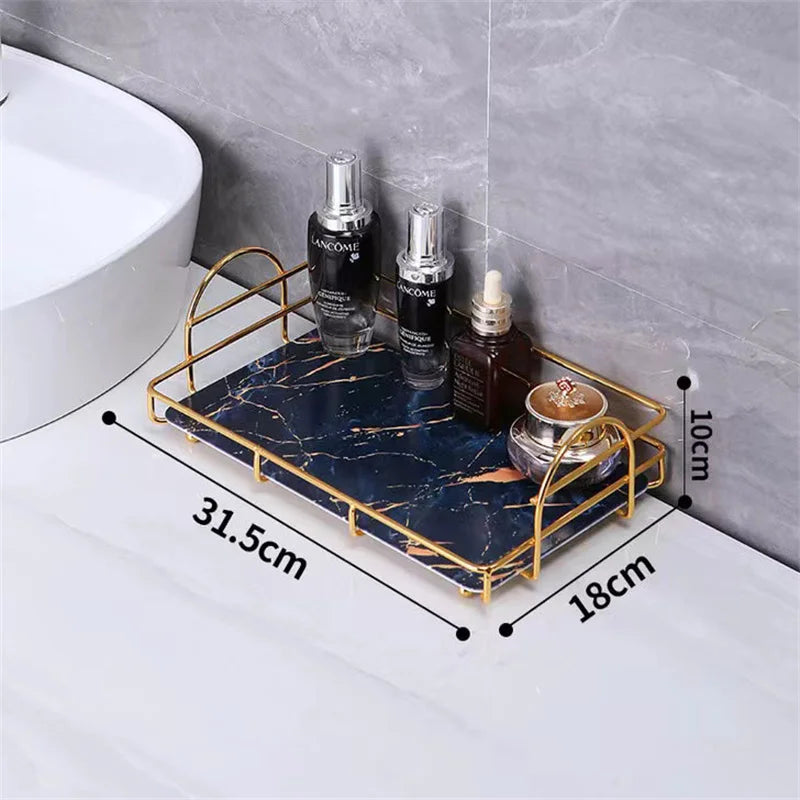 Bathroom & Kitchen Shelf Rust-Resistant Carbon Steel Double-Tier