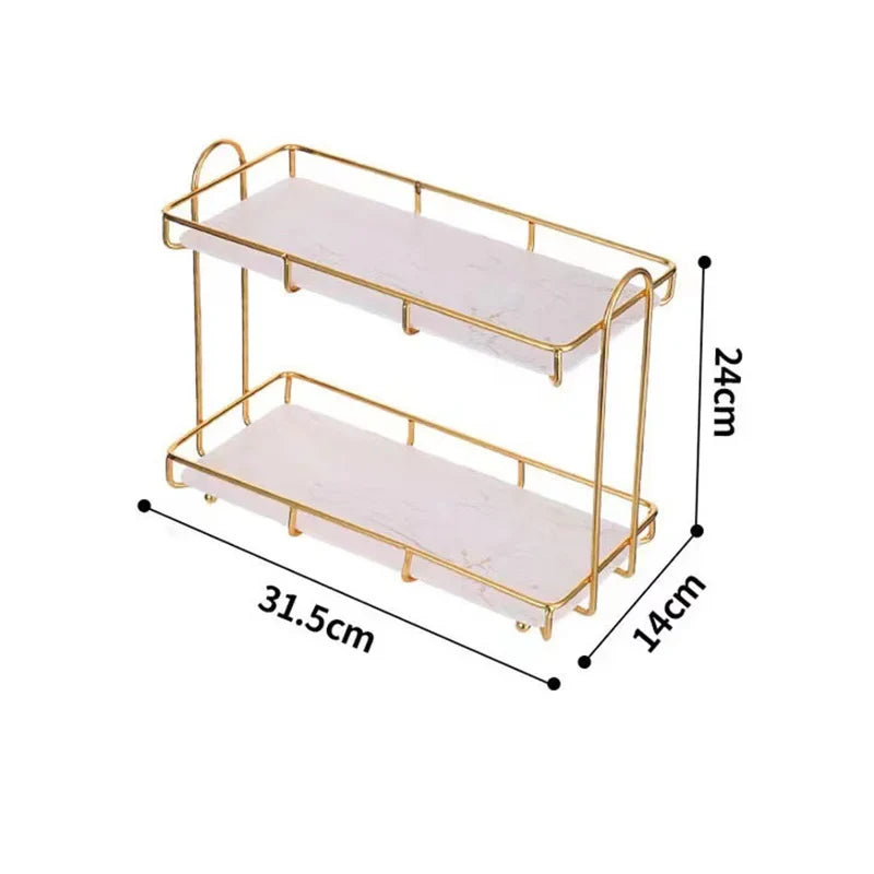Bathroom & Kitchen Shelf Rust-Resistant Carbon Steel Double-Tier