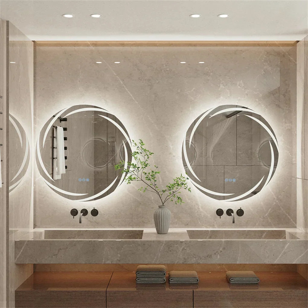 Bathroom Mirror Frameless Anti-Fog 3-Color LED