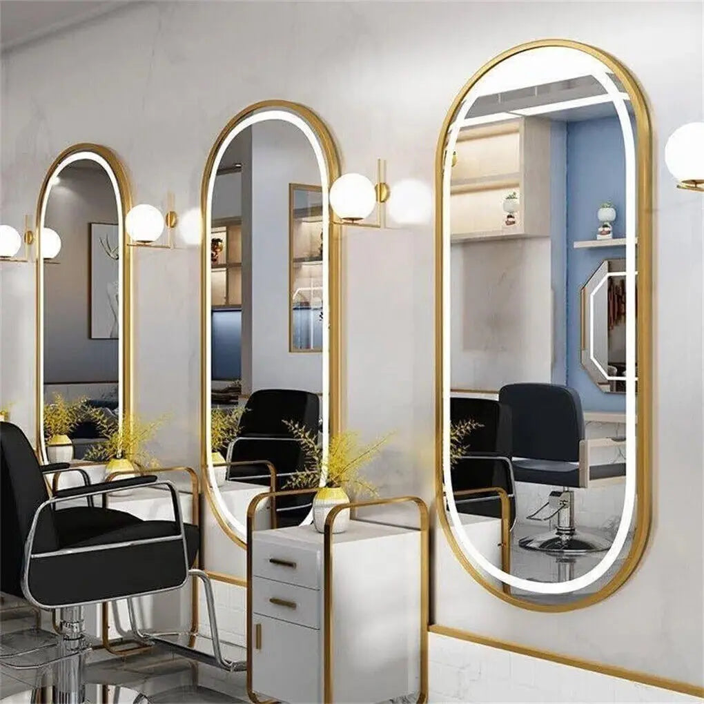 Bathroom Mirror Gold Aluminum Frame Anti-Fog & Dimmable LED
