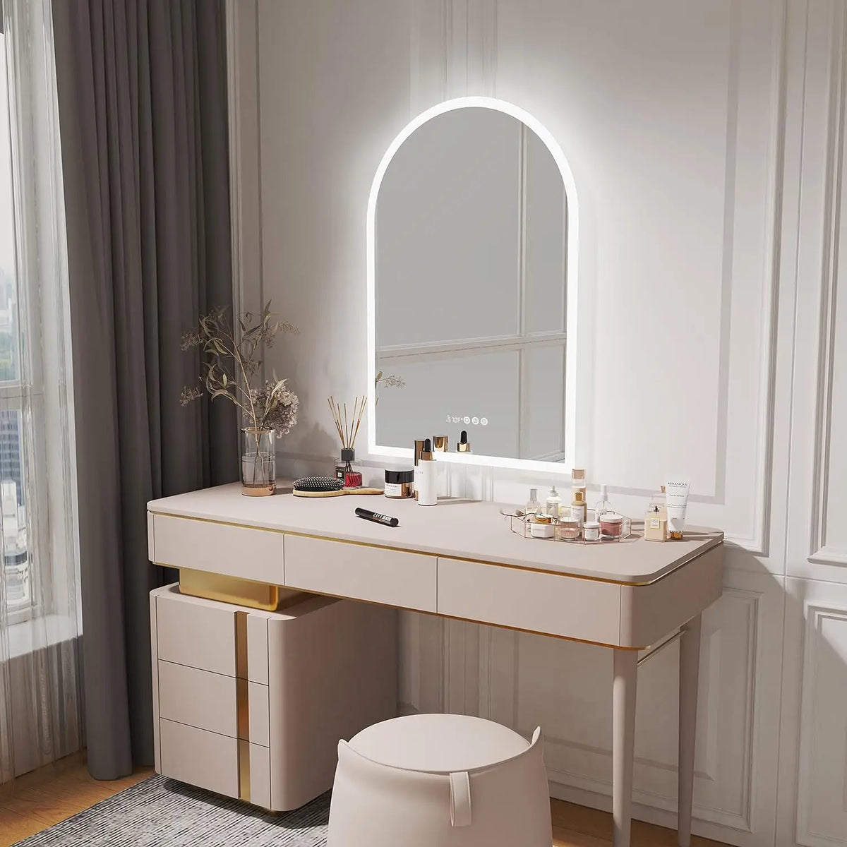 Bathroom Mirror Oval LED Anti-Fog Touch Dimming