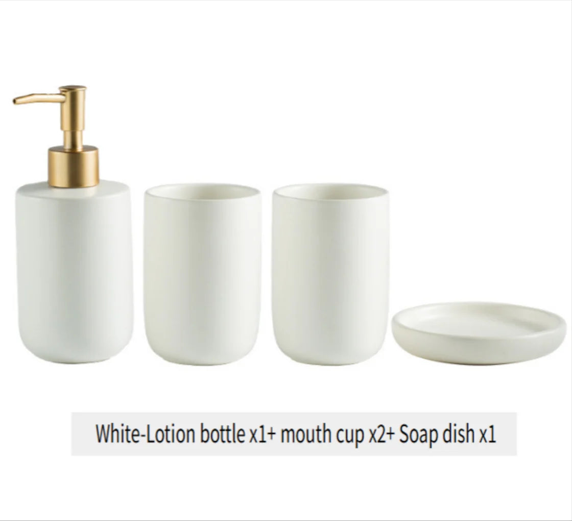Bathroom Set Ceramic Minimalist Set Of 4