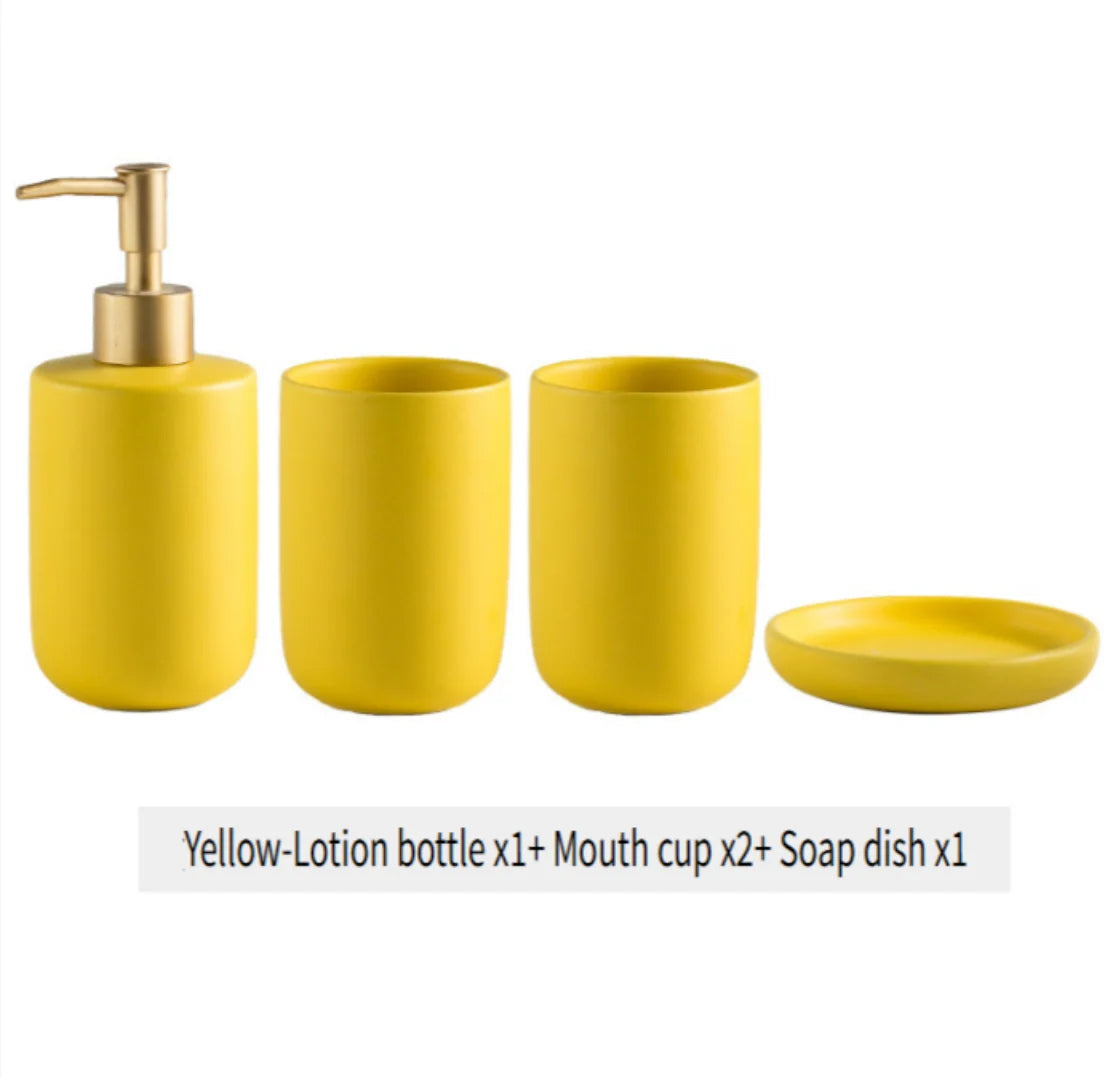 Bathroom Set Ceramic Minimalist Set Of 4