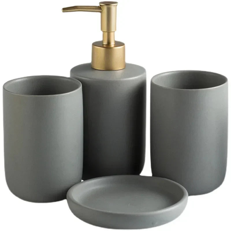 Bathroom Set Ceramic Minimalist Set Of 4