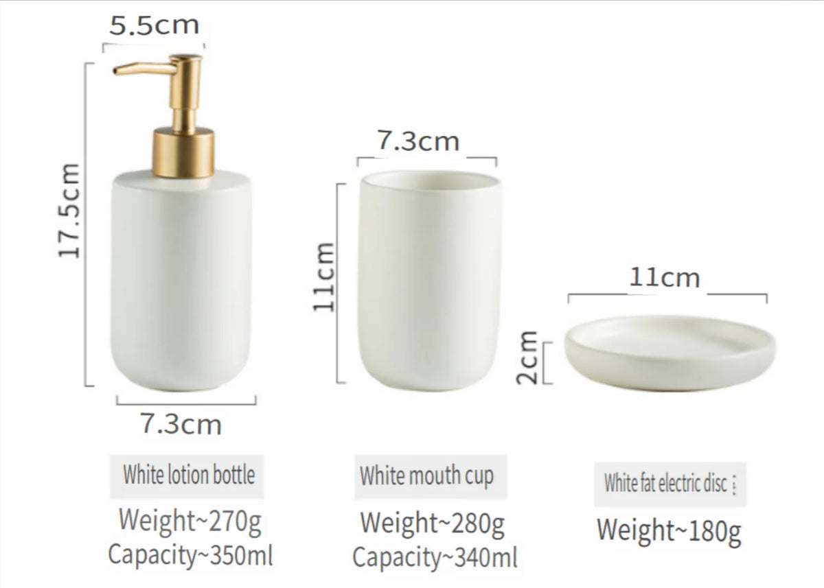Bathroom Set Ceramic Minimalist Set Of 4