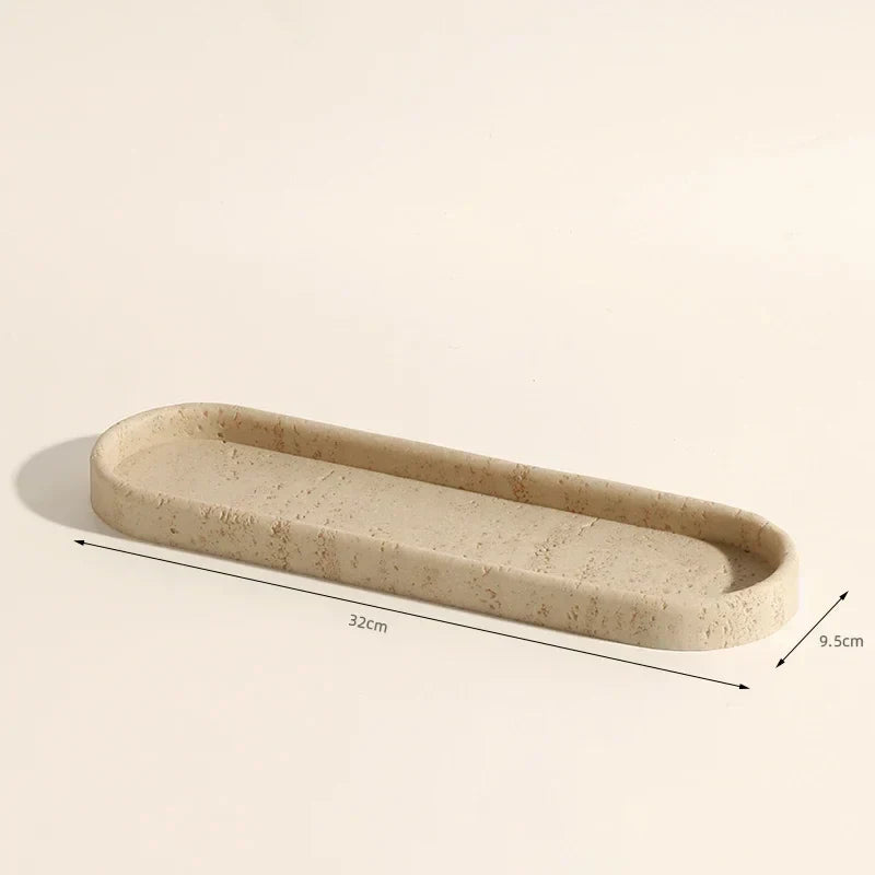 Bathroom Set Limestone-Look Ceramic Three-Piece