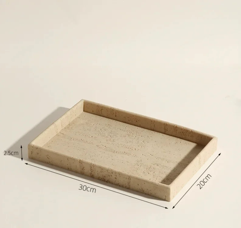 Bathroom Set Limestone-Look Ceramic Three-Piece