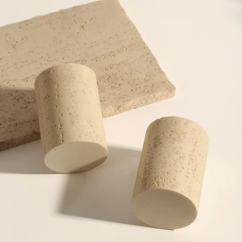 Bathroom Set Limestone-Look Ceramic Three-Piece