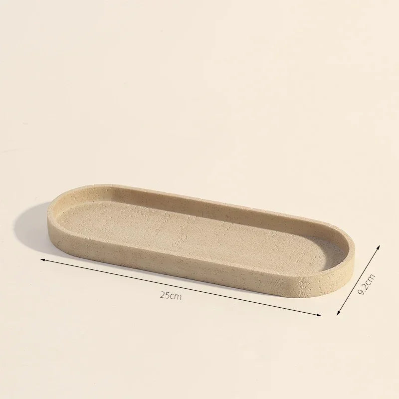 Bathroom Set Limestone-Look Ceramic Three-Piece