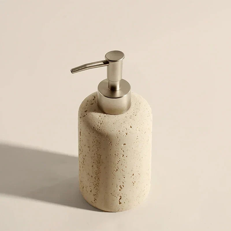 Bathroom Set Limestone-Look Ceramic Three-Piece