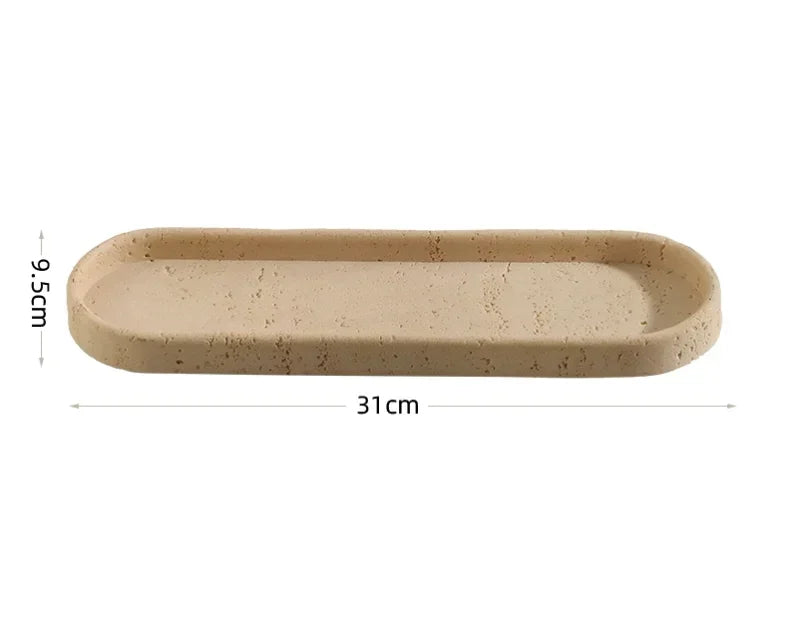 Bathroom Set Limestone-Look Ceramic Three-Piece