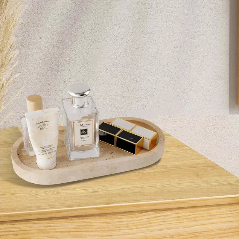 Bathroom Set Limestone-Look Ceramic Three-Piece